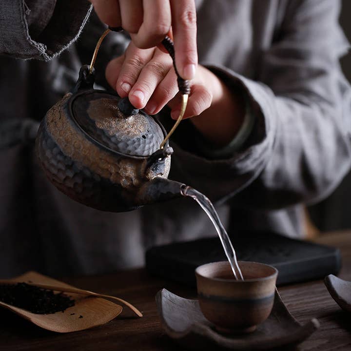 Gohobi – wholesale Tea pot – Gohobi Handmade Golden Black Large Teapot