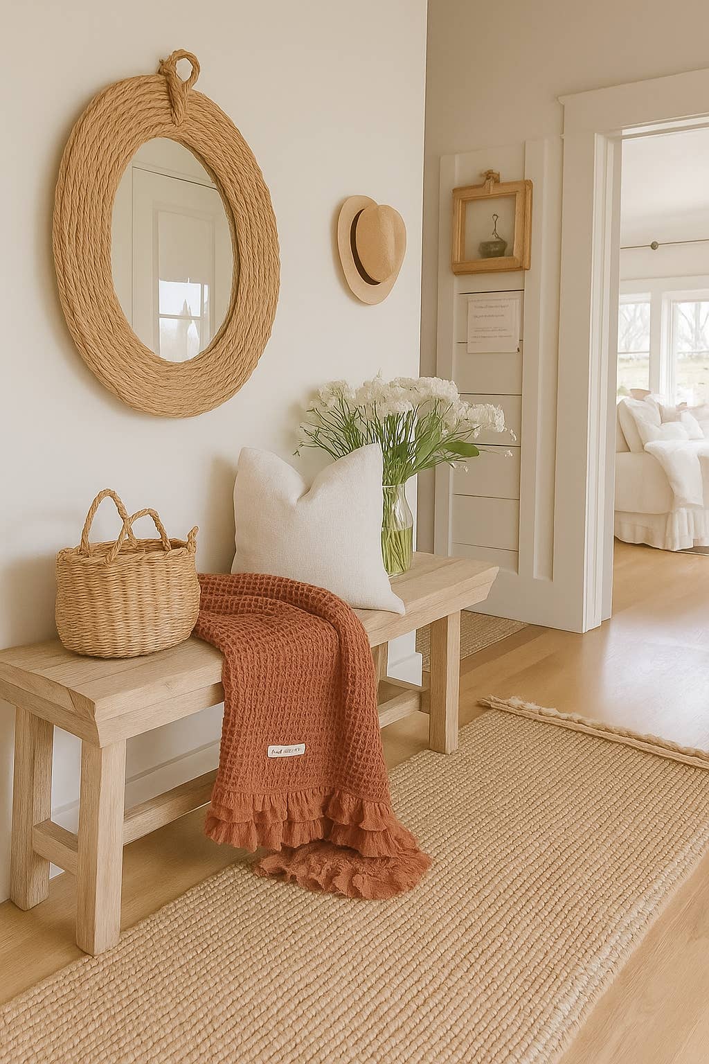 Mama and Tochter - Wholesale Throw blanket - Organic Cotton Rustic Waffle Throw Blanket - Terracotta