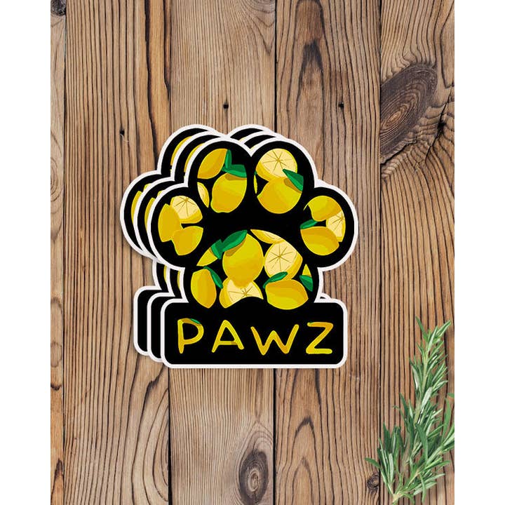 PAWZ - Wholesale Sticker - Lemon Print Vinyl Sticker