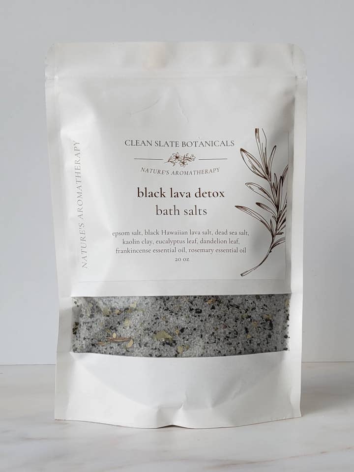 Black Lava Bath Salts for wholesale by Clean Slate Botanicals
