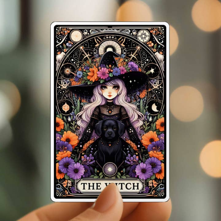 Superbe autocollant de sorcière pour la vente par Mystical Monkey Toes