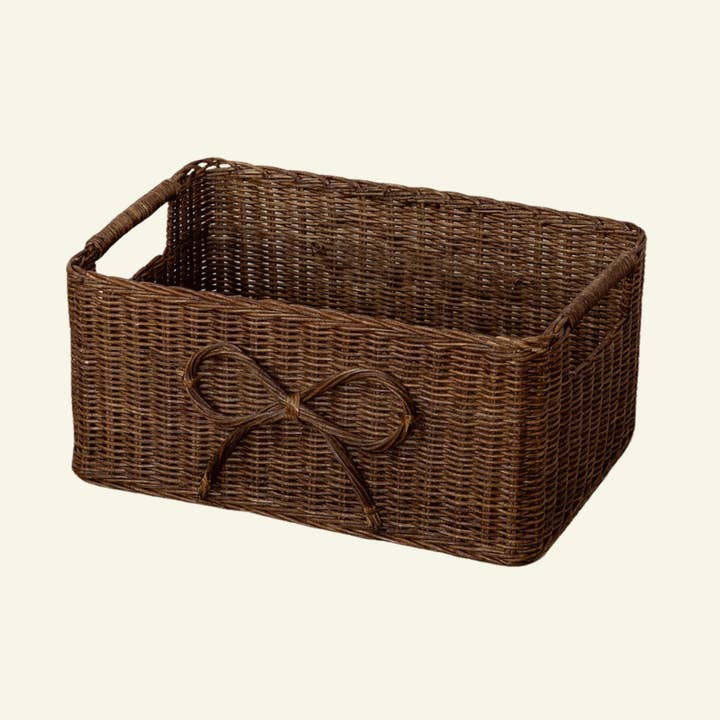 Bow Rattan Storage Basket, Medium for wholesale by Hastshilp