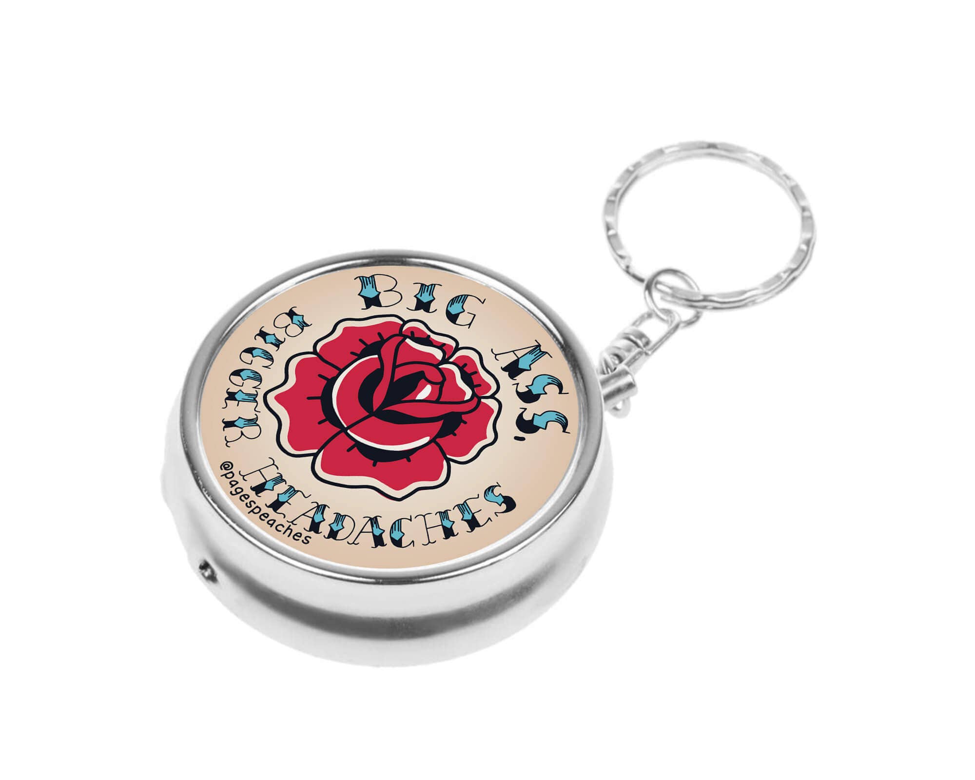 Page's Peaches - Venta al por mayor Pastillero - Pastillero "Big Ass Bigger Headaches" con organizador de 3 vías