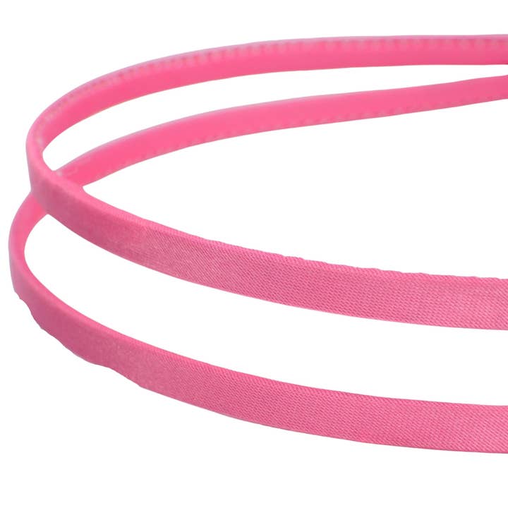 Topkids Accessories – wholesale Fashion headband – women's – 2pc Thin Satin Covered Metal Headbands Hair Bands Alice Bands Ribbon Wrapped Hairbands Head Bands Adult Women Girls Black White Pink Fuchsia8