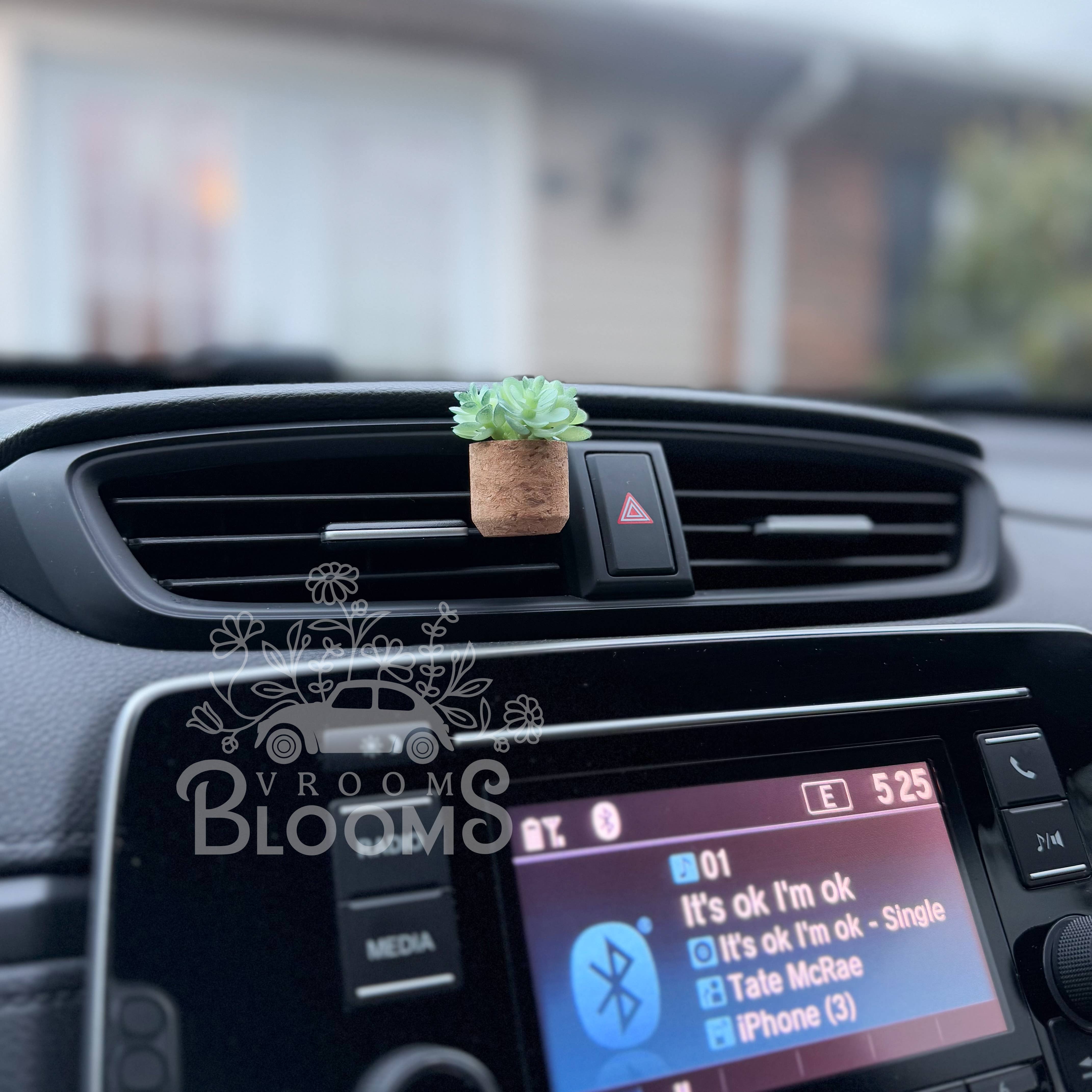 Vroom Blooms – wholesale Car Freshener - Unisex – Aqua Succulent Vent Clip Car Air Freshener Diffuser Reusable5