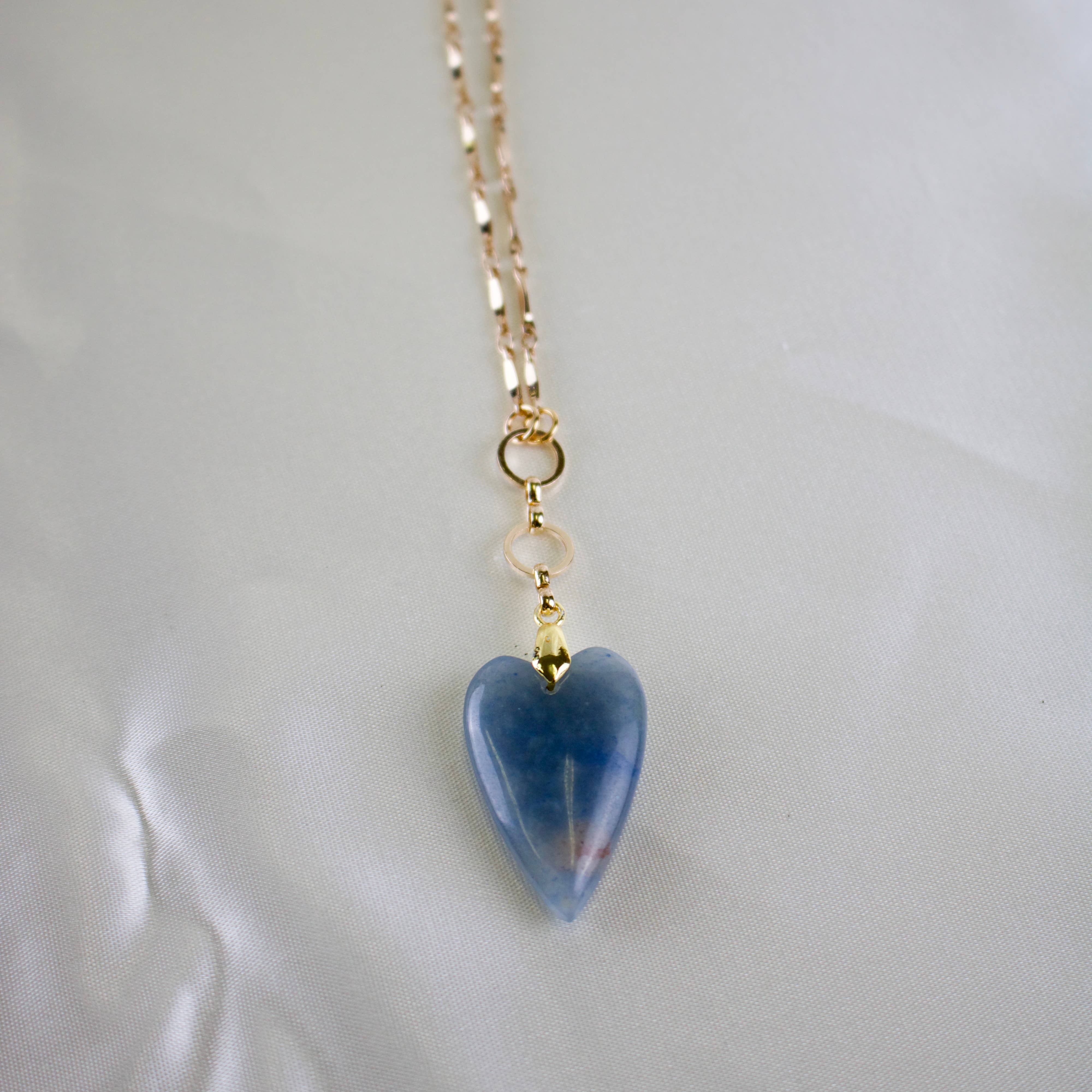 TISH jewelry - Wholesale Pendant/Charm Necklace - Serena // Blue Aventurine Heart Necklace1
