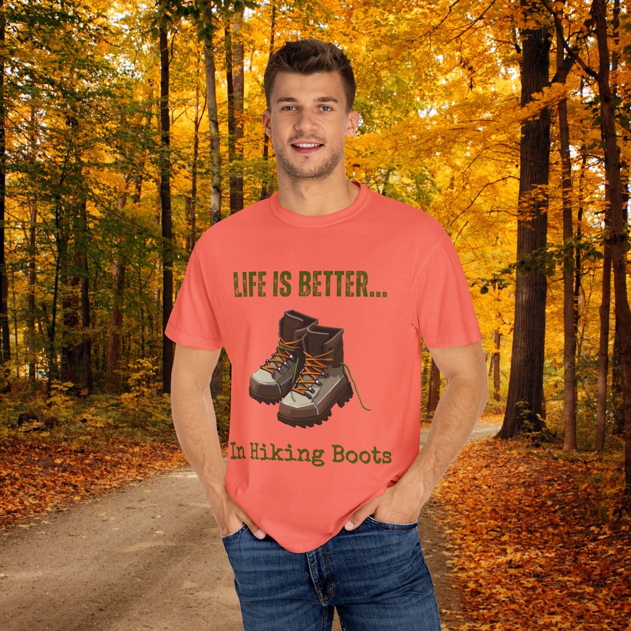 Restored By Nature Company - Wholesale Screen Printed T-Shirt - Unisex - Unisex Graphic Tee – Life Is Better…In Hiking Boots – Soft Cotton9
