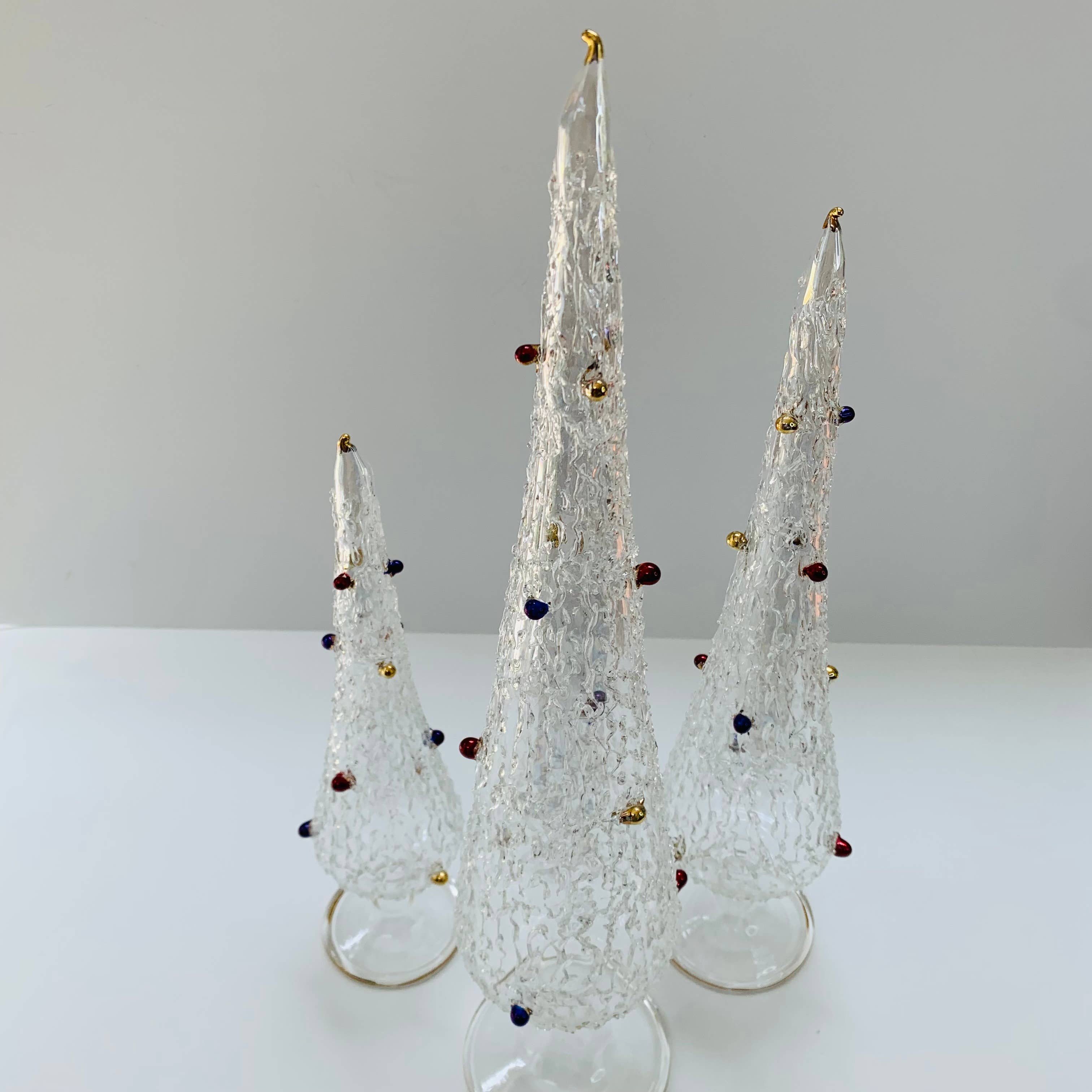 Dandarah (Ships from Canada) - Vendita all'ingrosso Decorazione natalizia - Albero di Natale da tavolo in vetro soffiato bianco con colori3