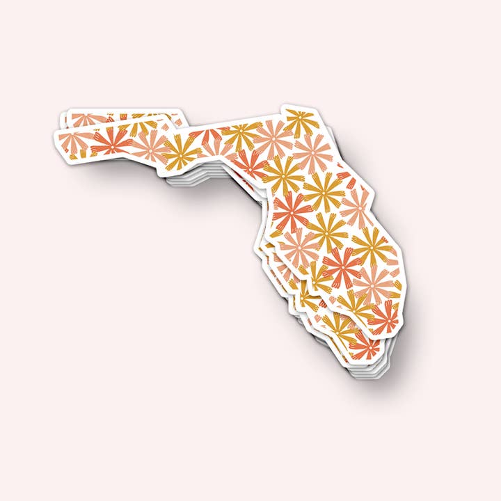 Florida Wildflower Vinyl Sticker for wholesale by Lucky Dog Design Co.