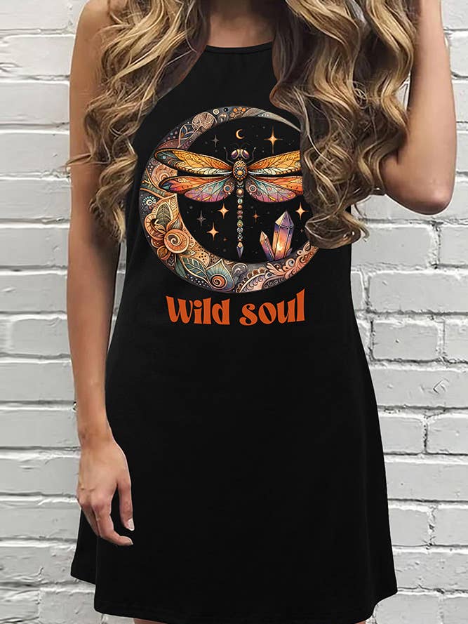 Dragonfly Print Tank Dress STC359C16 for wholesale by UNISHE