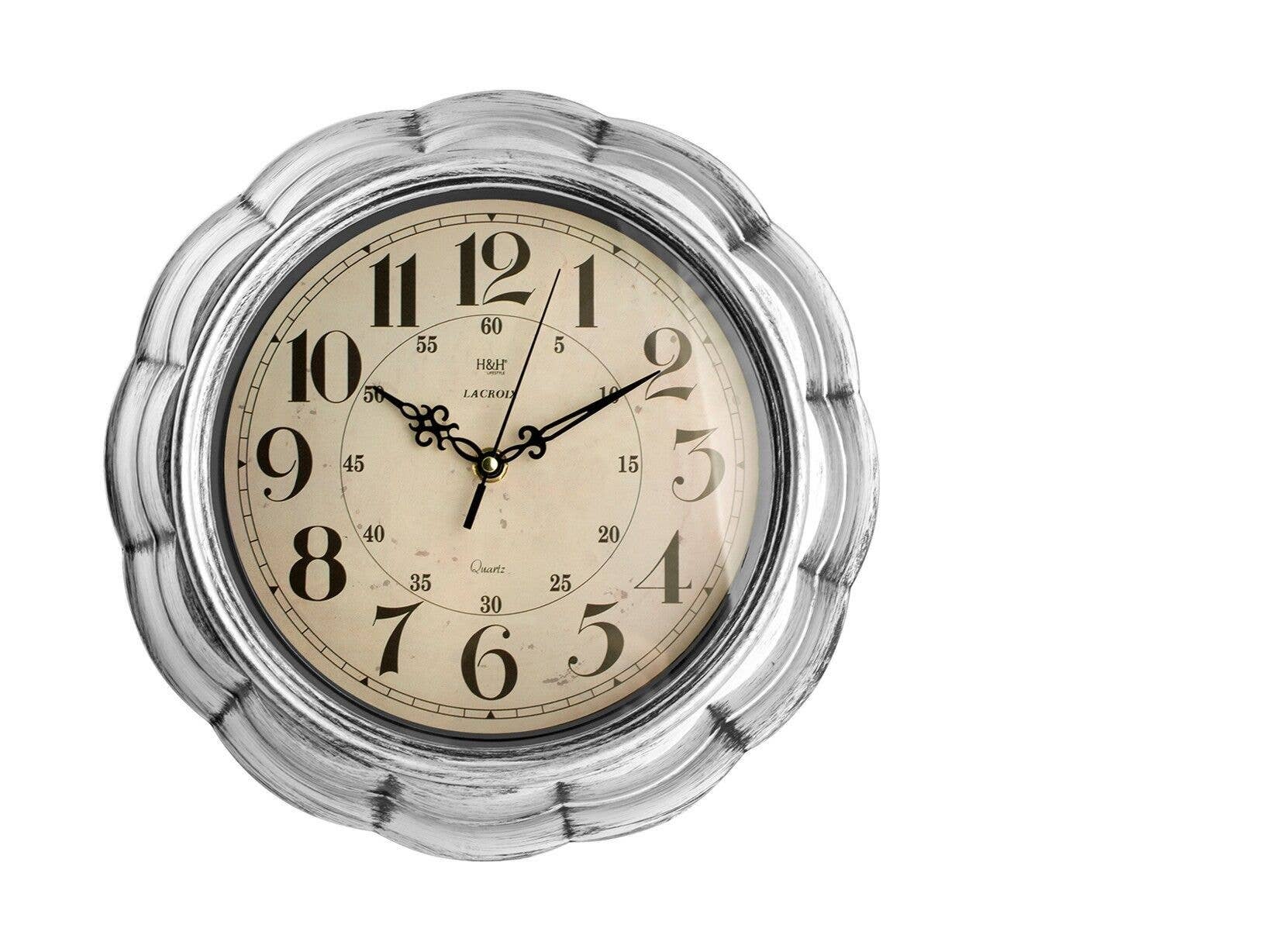 H&H - Wholesale Wall Clock - Lacroix Round Wall Clock 30 cm, Quartz Mechanism0