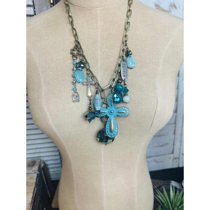 Scooples Jewelry - Wholesale Pendant/Charm Necklace - Gypsy Junk Original-Blues Neck 1