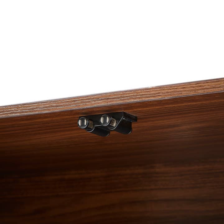 39F Inc. - Wholesale Cabinet - 64"W Walnut Sideboard Storage Cabinet - Wave Pattern12