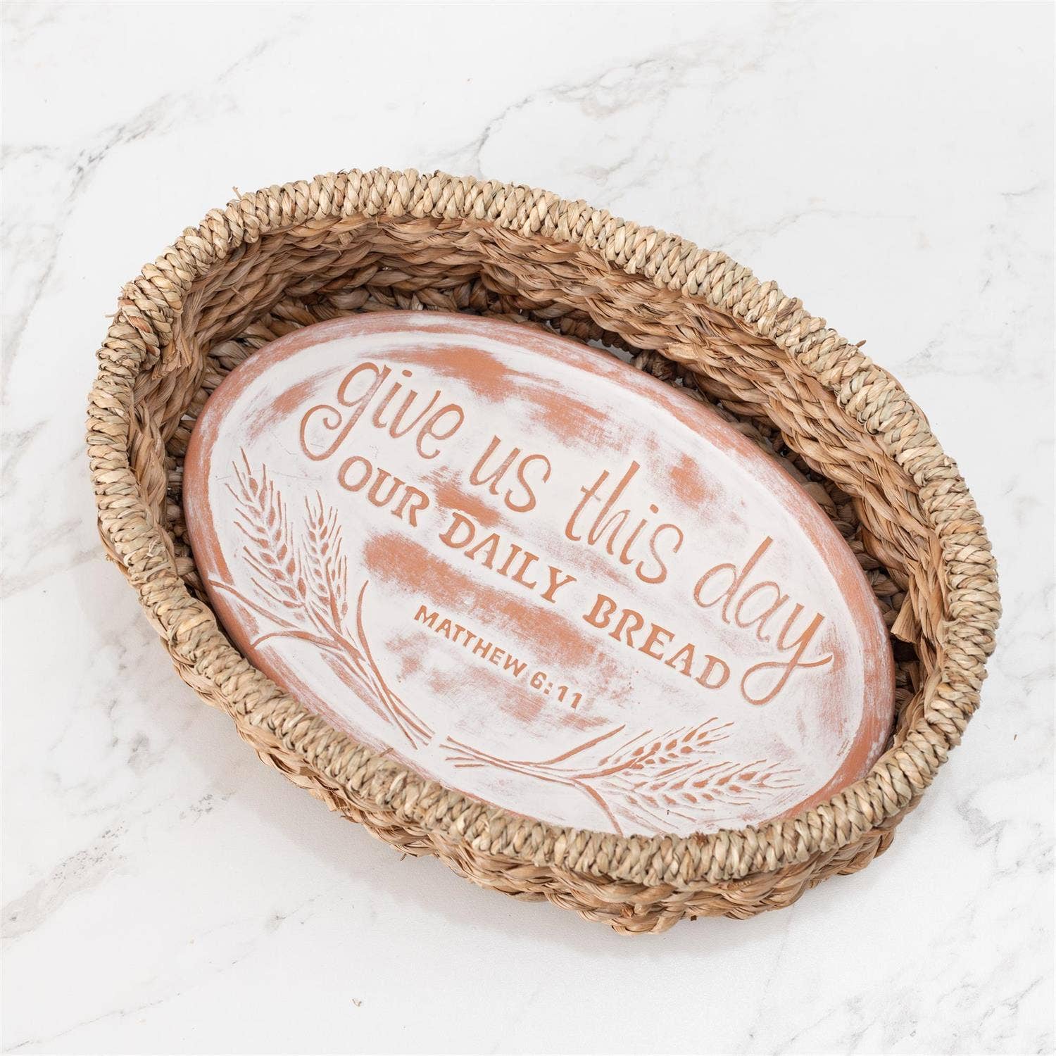 Audrey's Home & Gift – Großhandel Korb – Brotwärmerkorb mit Stein (PC)0