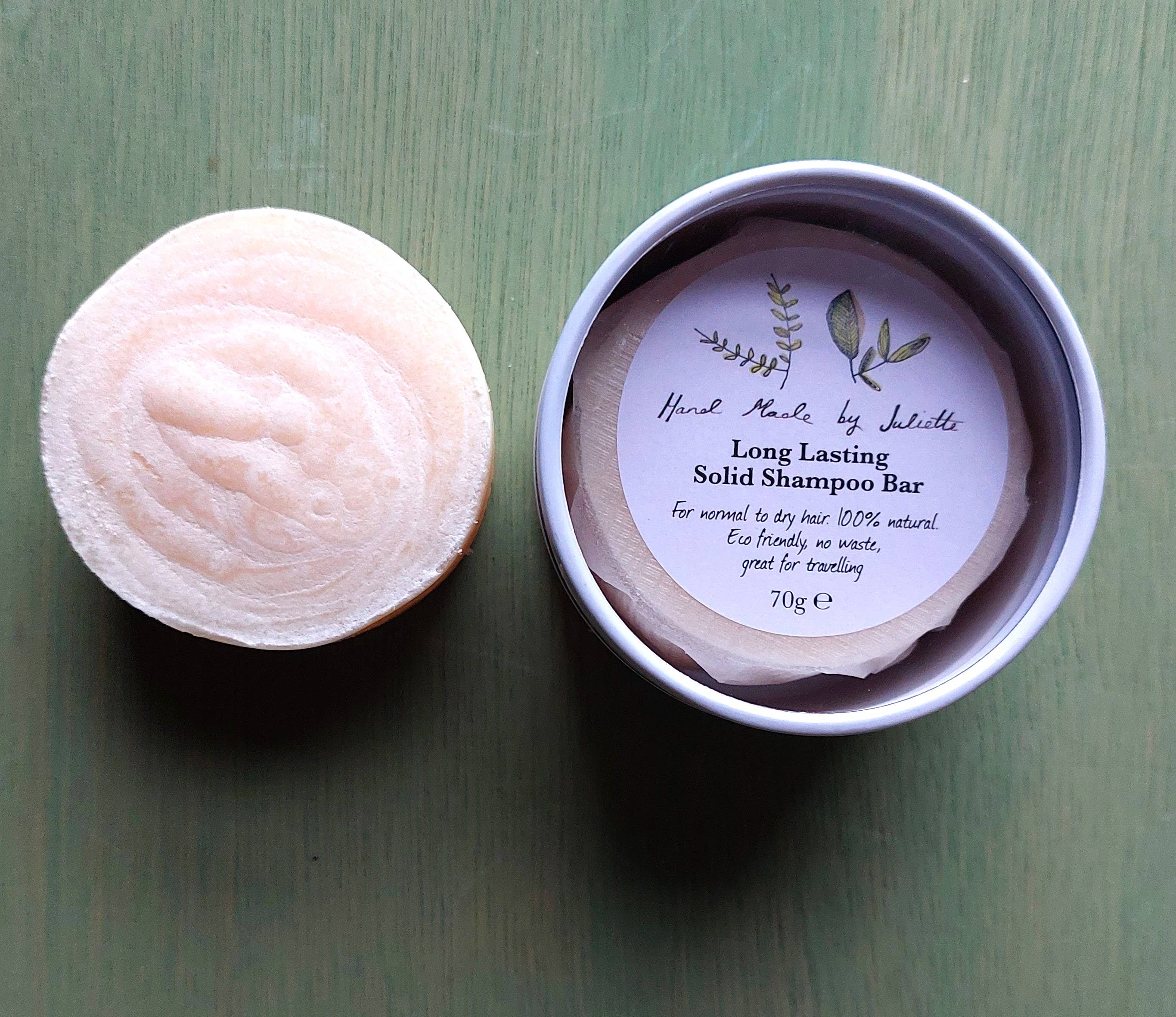 Handmade by Juliette - Vente Disques de shampoing/shampoings solides - Shampooing solide longue durée cheveux normaux à secs, en voyage1