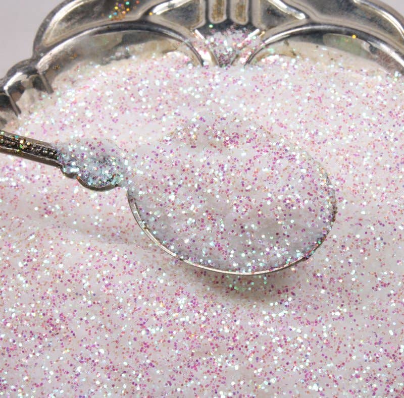 White Flitter - Iridescent Glass Glitter Ice Flakes for wholesale on Faire4