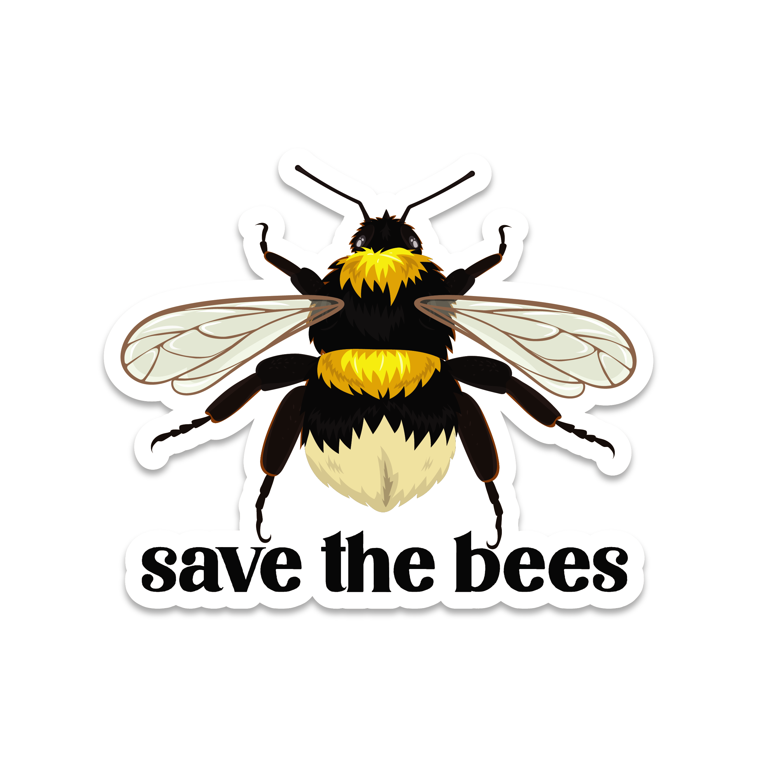 Sage & Oak - Wholesale Sticker - Save the Bees 3" Waterproof Sticker0