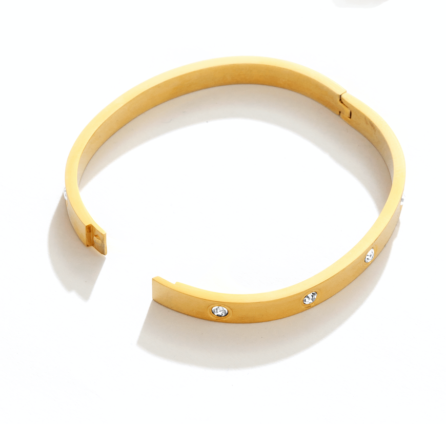 Splendid Iris - Wholesale Bangle Bracelet - Cubic Zirconia Hinged Bracelet4