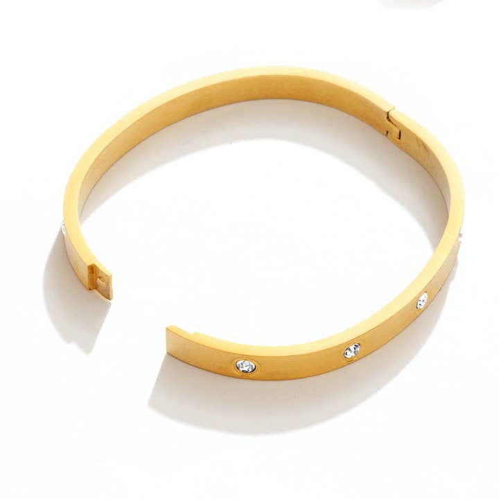 Splendid Iris - Wholesale Bangle Bracelet - Cubic Zirconia Hinged Bracelet4