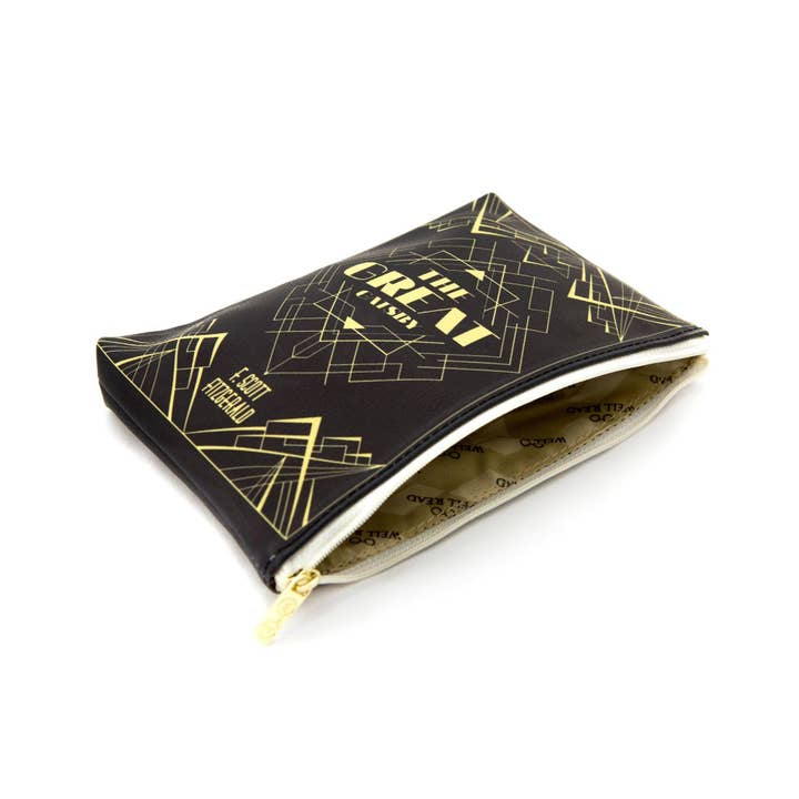 Well Read Company - Wholesale Pouch - Women's - The Great Gatsby Art Deco Black Book Pouch Purse Clutch