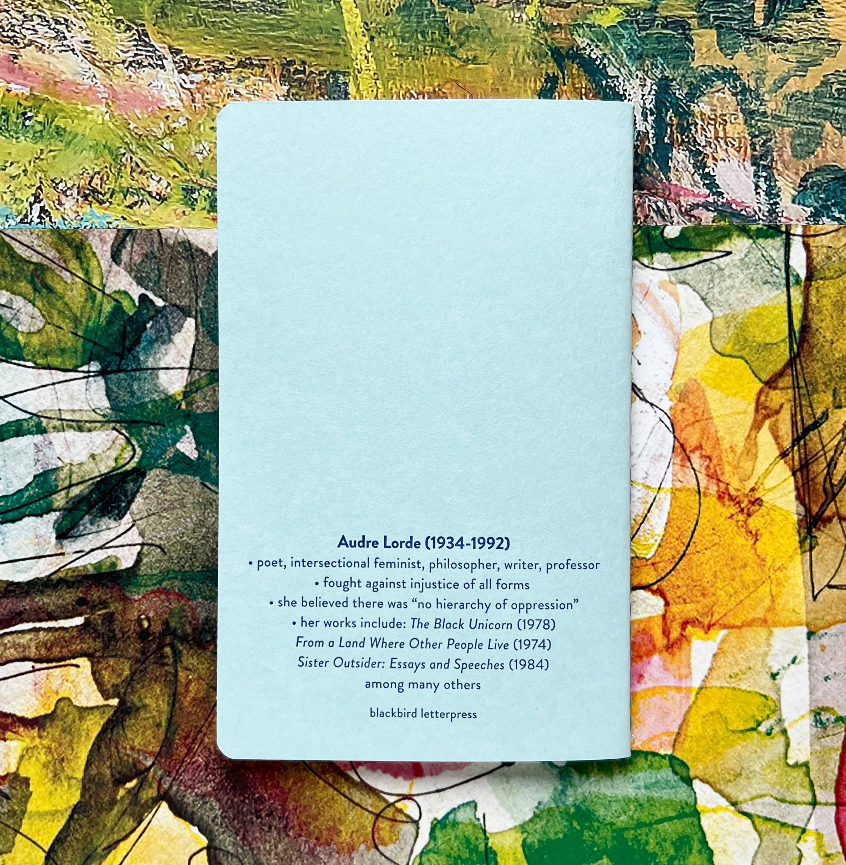 Blackbird Letterpress - Wholesale Notebook - Audre Lorde letterpress notebook3