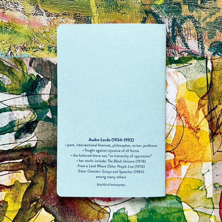 Blackbird Letterpress - Vendita all'ingrosso Quaderni - Taccuino letterpress di Audre Lorde3