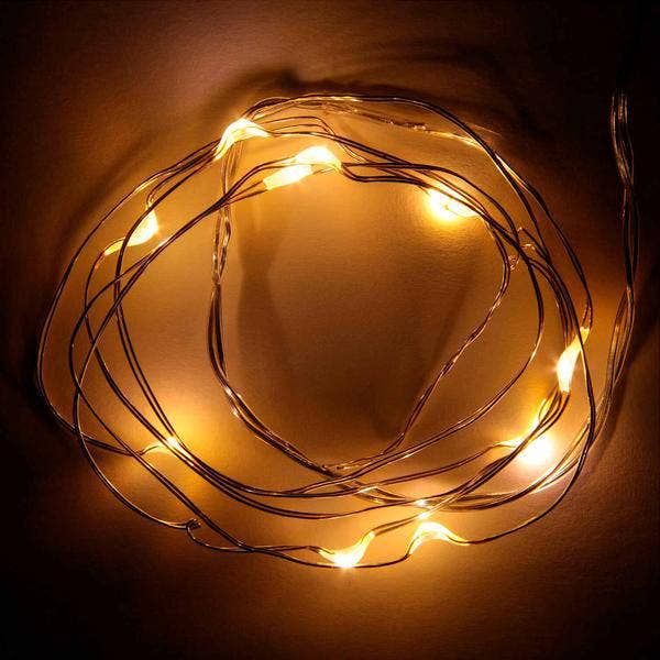 Oasis of Life - Wholesale String Lights - Battery-operated wire string lights 1m β 20 warm white LEDs β Flexible decorative light for terrariums, Christmas decorations, windowsills & more β With battery box & on/off switch