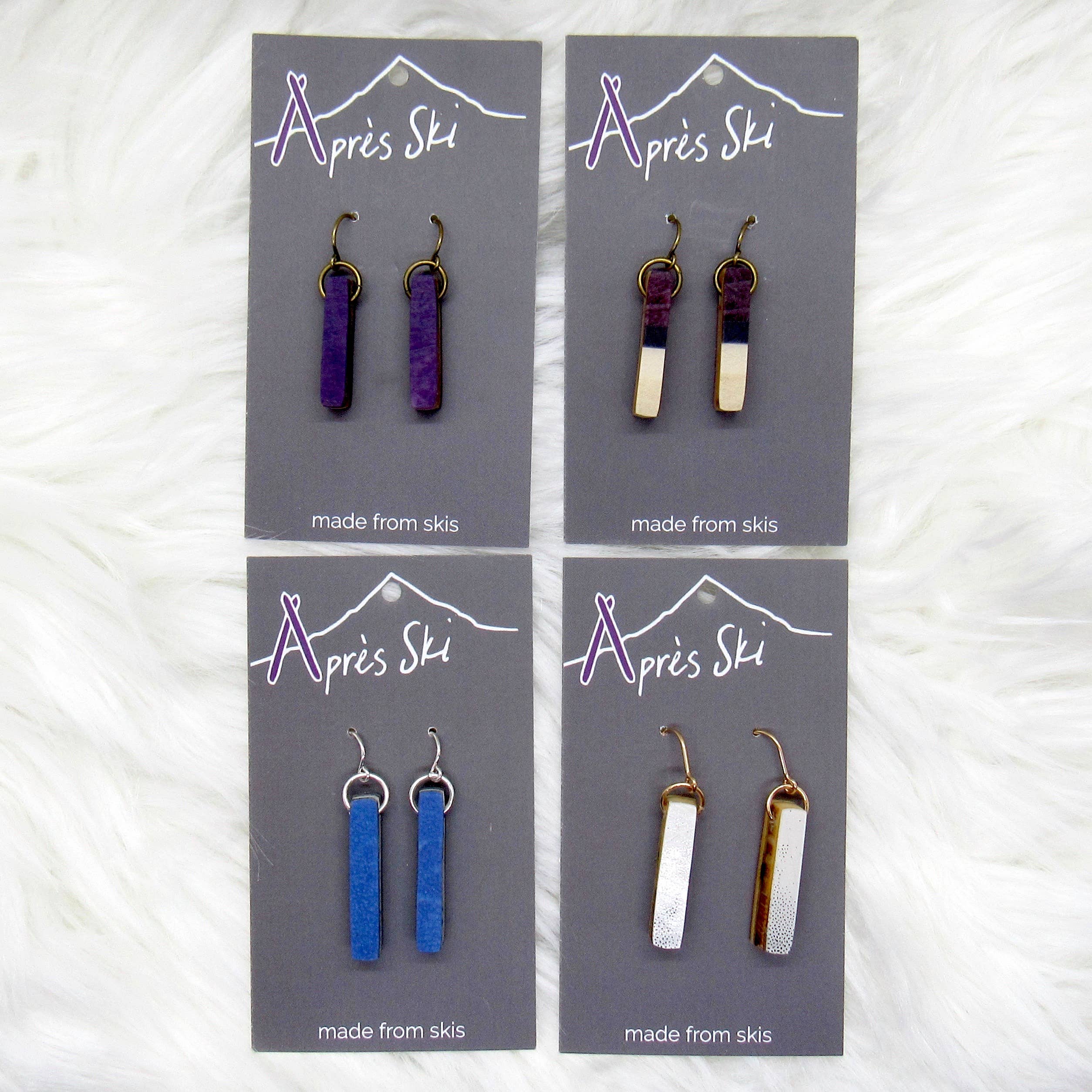 Après Ski Jewelry - Venta al por mayor Pendientes colgantes - Pendientes Ski Shorty - Plata de Ley1