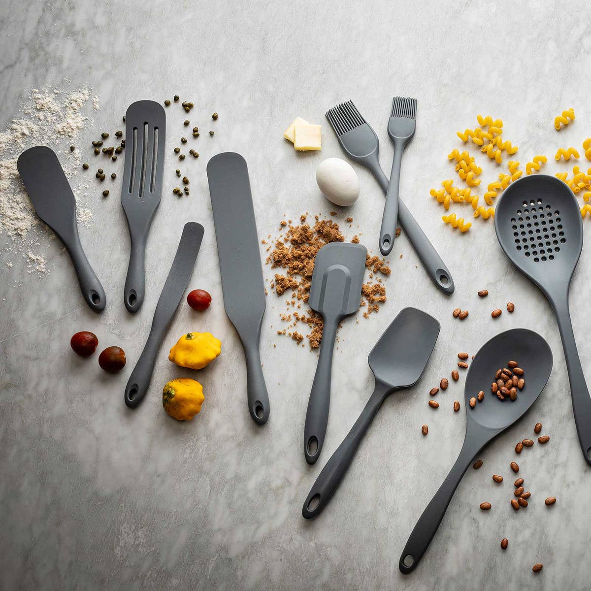 TableCraft Products Company - Wholesale Spatula/Turner - Narrow Silicone Spatula Spurtle Gray3