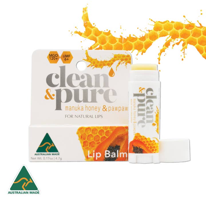 MANUKA HONEY & PAWPAW LIP BALM NATURAL AUSTRALIAN for wholesale by Clean & Pure