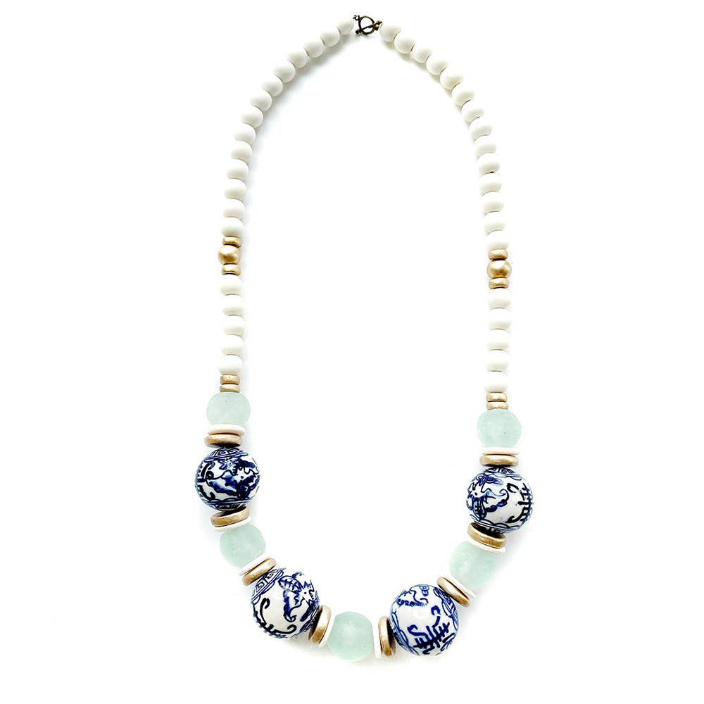 Chesterton Jewelry - Wholesale Beaded/Pearl Necklace - Chinoiserie Bib Necklace0