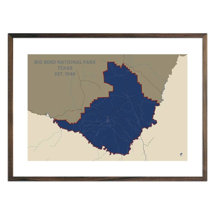 Carte du parc national Big Bend pour la vente par Muir Way