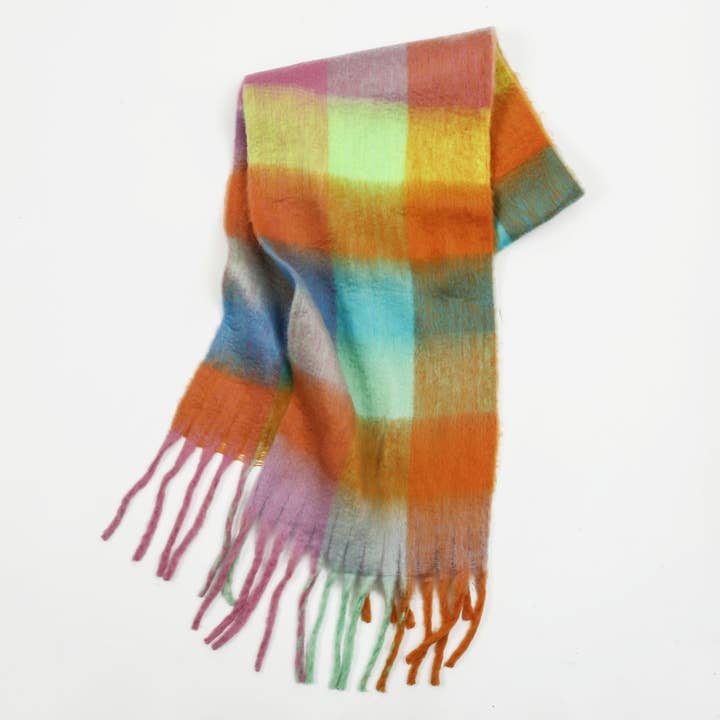 MKS America - Wholesale Scarf - Women's - Colorful Plaid Scarf Shawl Scarf23