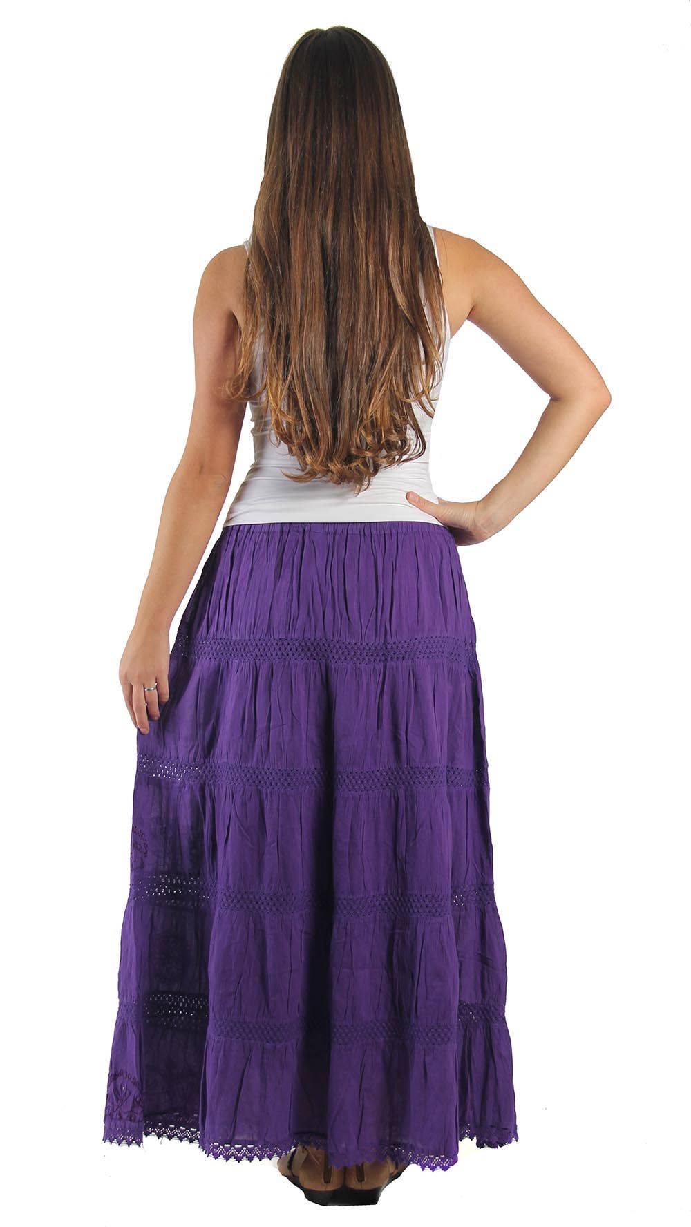 Lungta Imports - Vente Jupe – femme - Jupe longue en coton bohème hippie gitane pour femme6