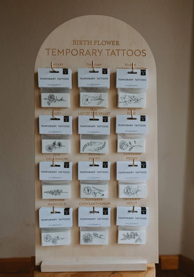 Saint Tattoos - Wholesale Jewelry Stand & Display - Birth Flower Temporary Tattoo Display Stand2