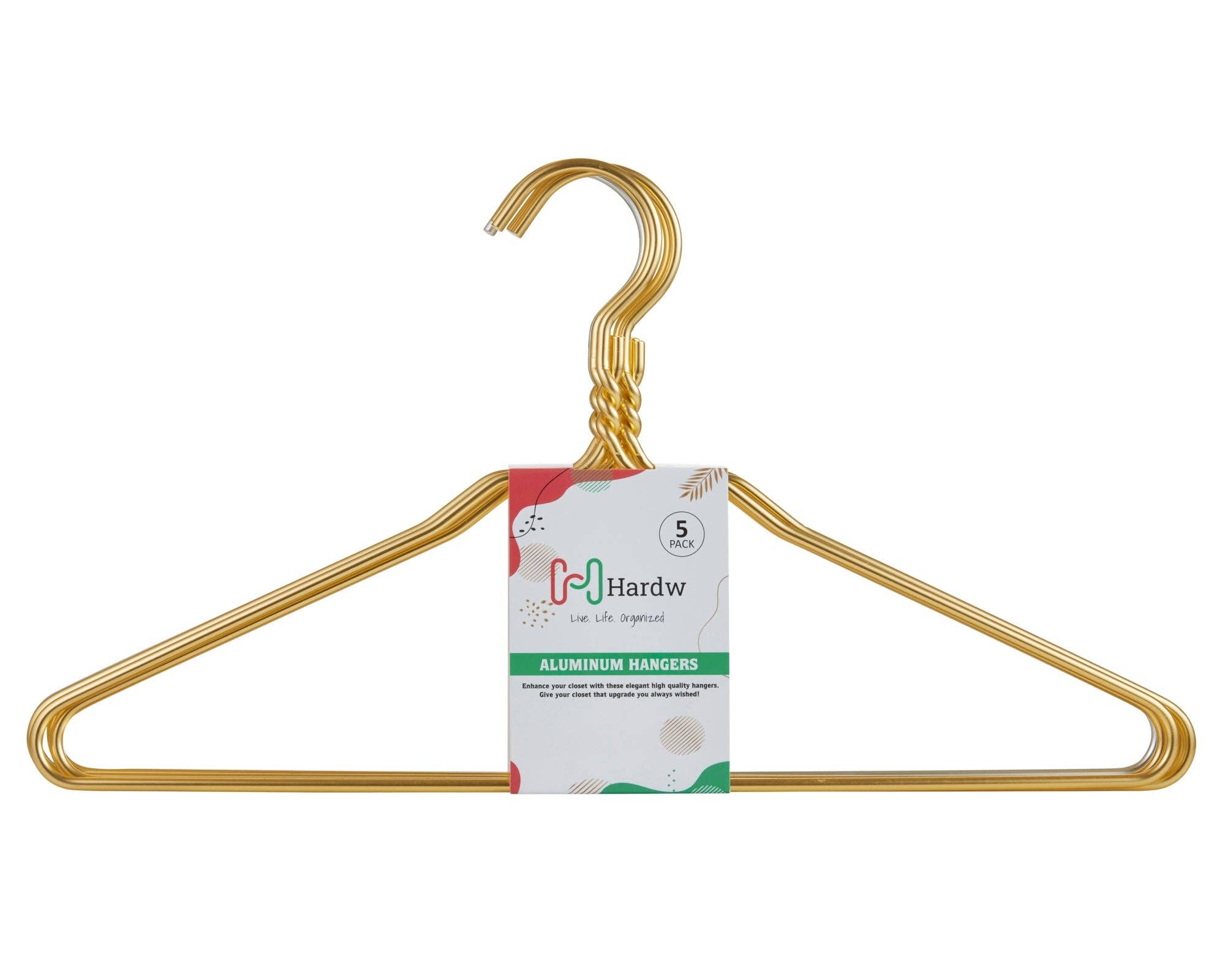 DEILSY - Vente Cintres - Cintres en aluminium doré (5 pièces par pochette en papier)1