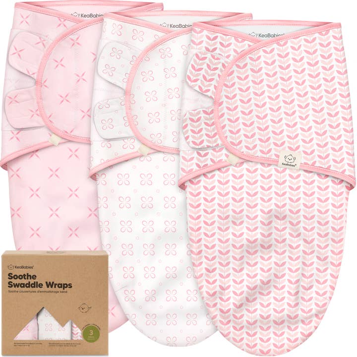 3-pack KeaBabies Soothe Baby Swaddles för 0-3 månader, sovpåse för nyfödda för wholesale av KeaBabies