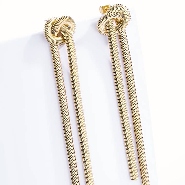 Gold 124AQ213 stainless steel bow earrings for wholesale on Faire2