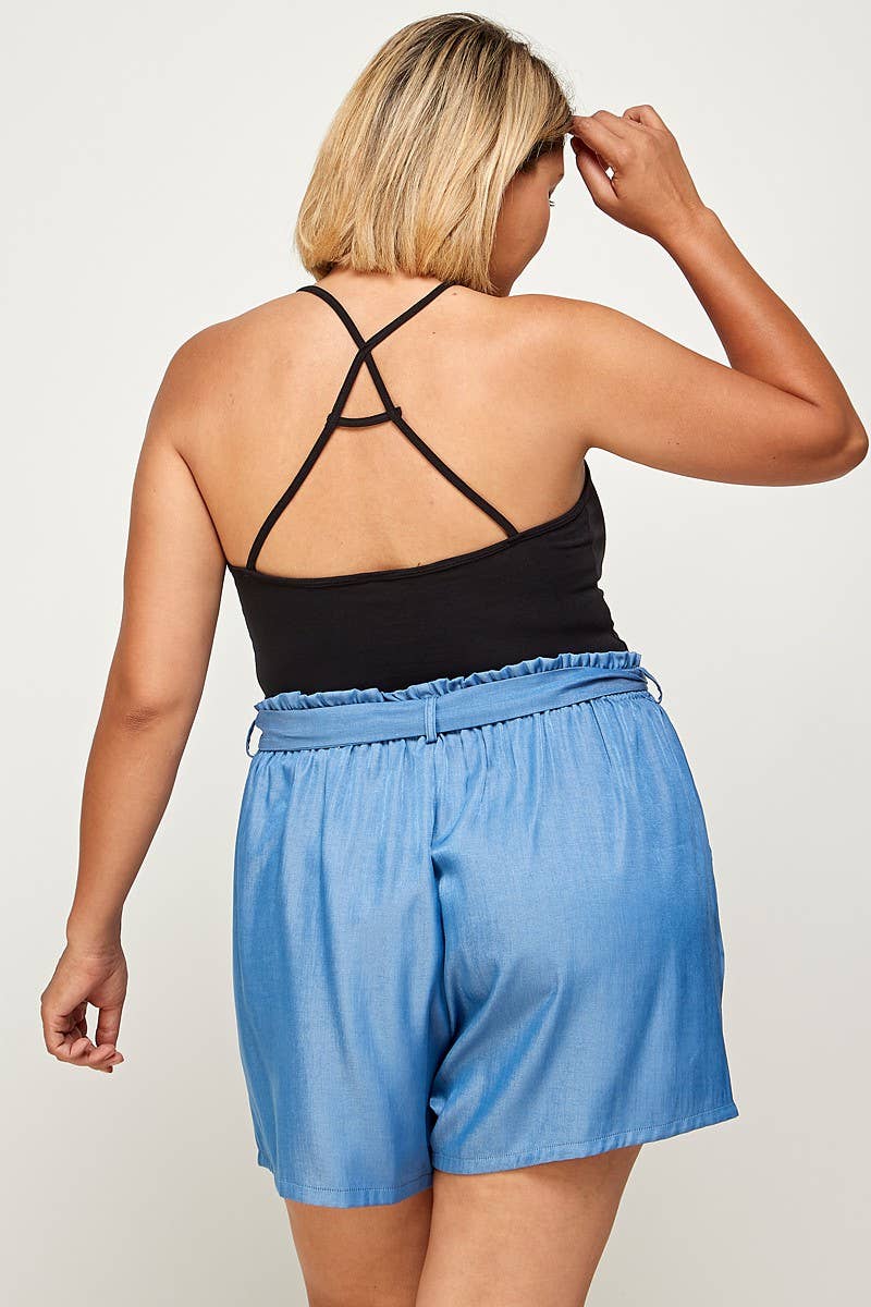 Preto Recorte de Tamanho Plus Cami Top para venda a revendedores na Faire3