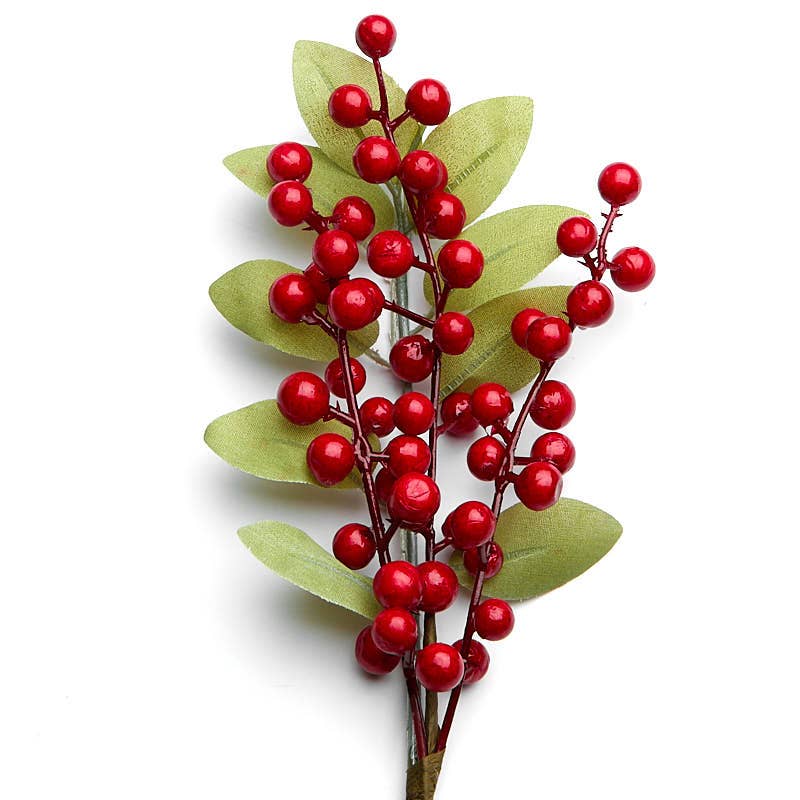 Factory Direct Craft - Wholesale Artificial Flowers - Artificial Christmas Red Berry Holiday Winter Floral Pick 2