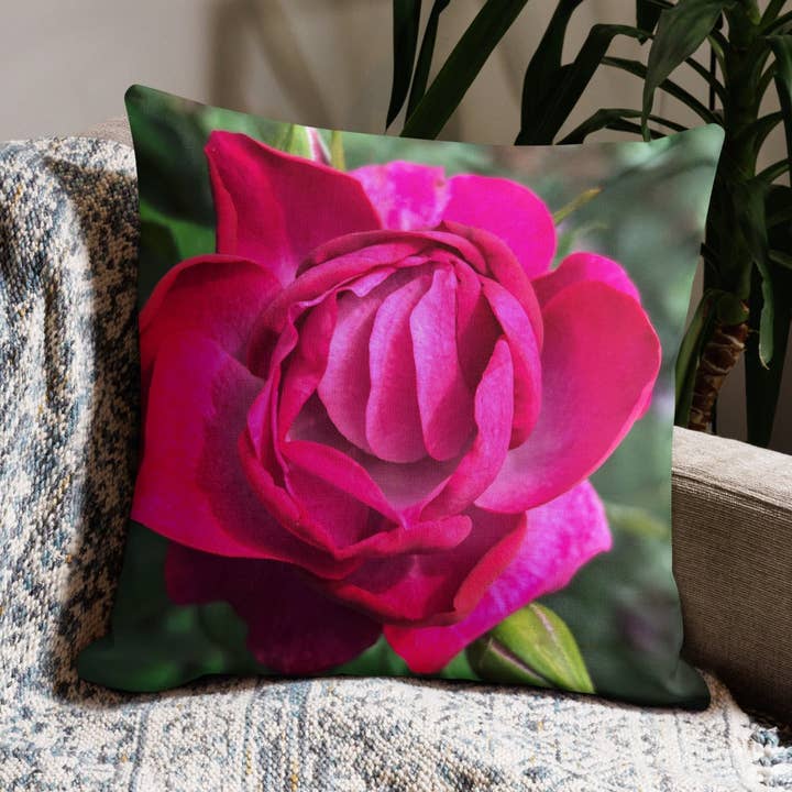 Pink Floral Premium Pillow for wholesale by Astoria Traveler