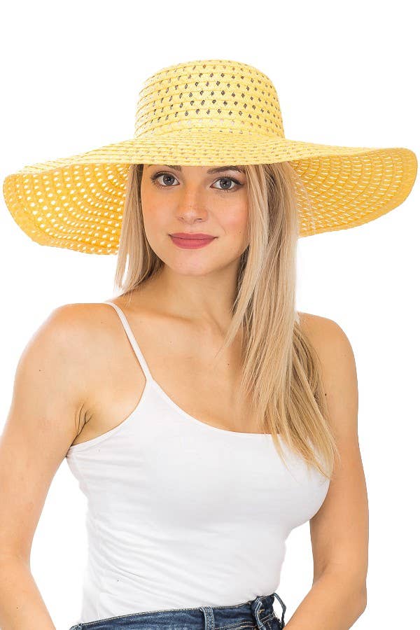 Cap Zone - Wholesale Straw Hat - Women's - Petite Open Weave Light-Weight  Floppy Brim Sun Hat8