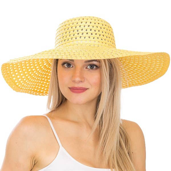 Cap Zone - Wholesale Straw Hat - Women's - Petite Open Weave Light-Weight Floppy Brim Sun Hat8