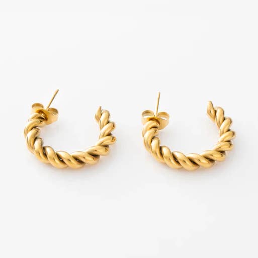 Orecchini a cerchio a spirale per la vendita all'ingrosso da parte di Sunbalm Jewelry