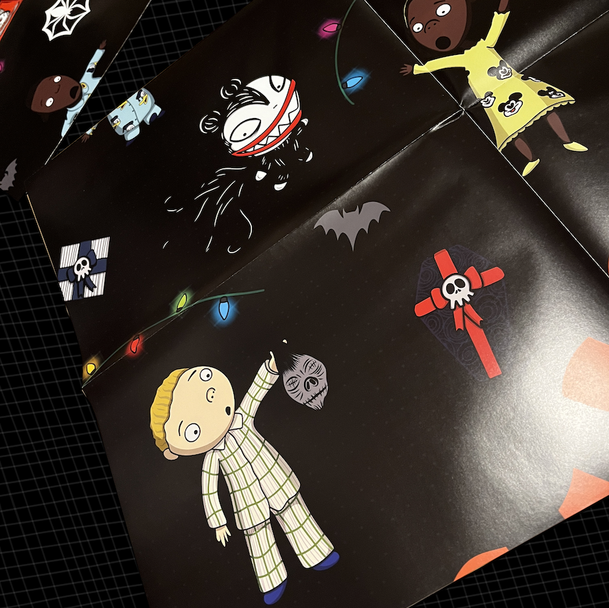 October 31st – Engroshandel Gavepapir – Bange børn og mareridtslegetøj julegavepapir3