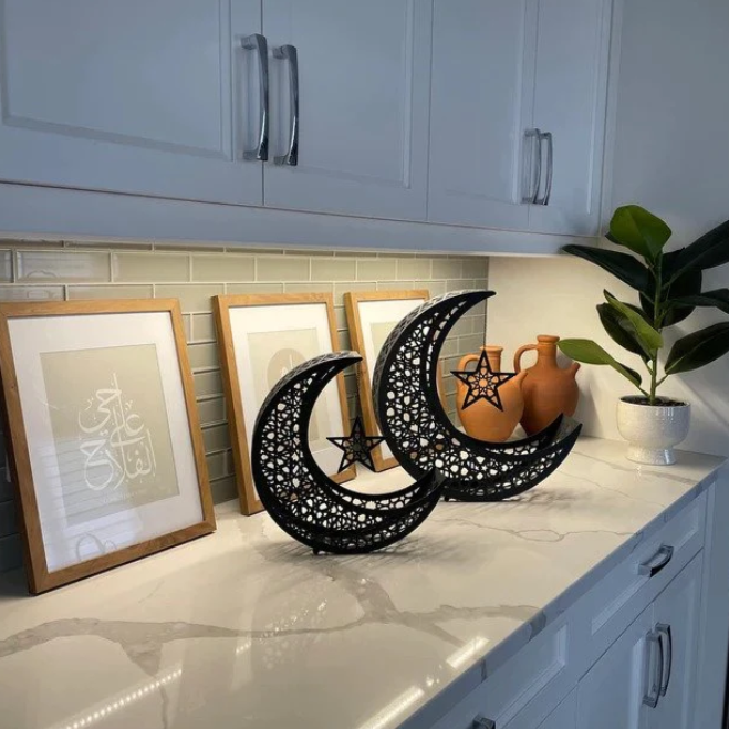 benjashop – wholesale Candle holder – Metal Ramadan Crescent Set of 22