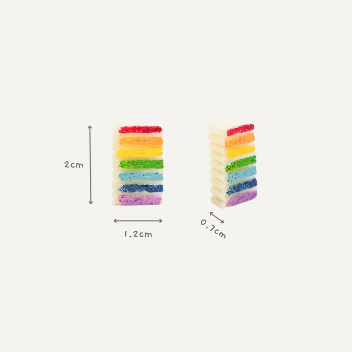Mini Story Co - Wholesale Lapel Pin/Button - Rainbow Cake Pin | Rainbow Cake Slice Brooch | Pride Flag Rainbow Cake Accessories | LGBTQA+ Pins | Miniature Cake Pin5
