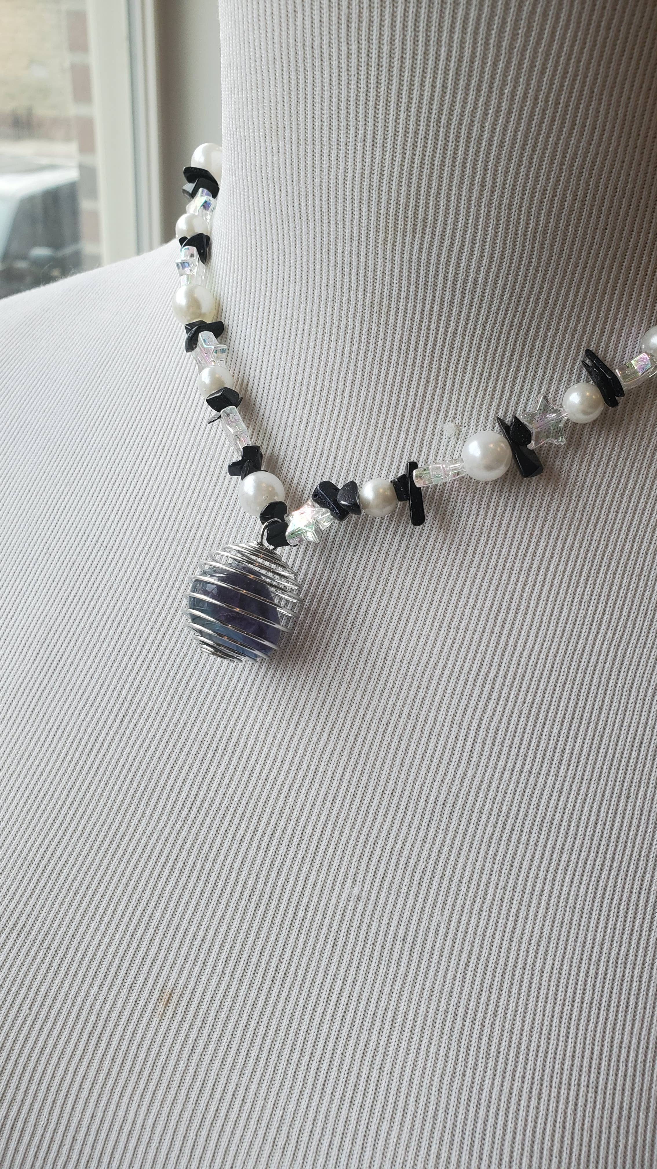 Skullduggery Studios - Wholesale Pendant/Charm Necklace - Beaded Necklace with Crystal Pendant6