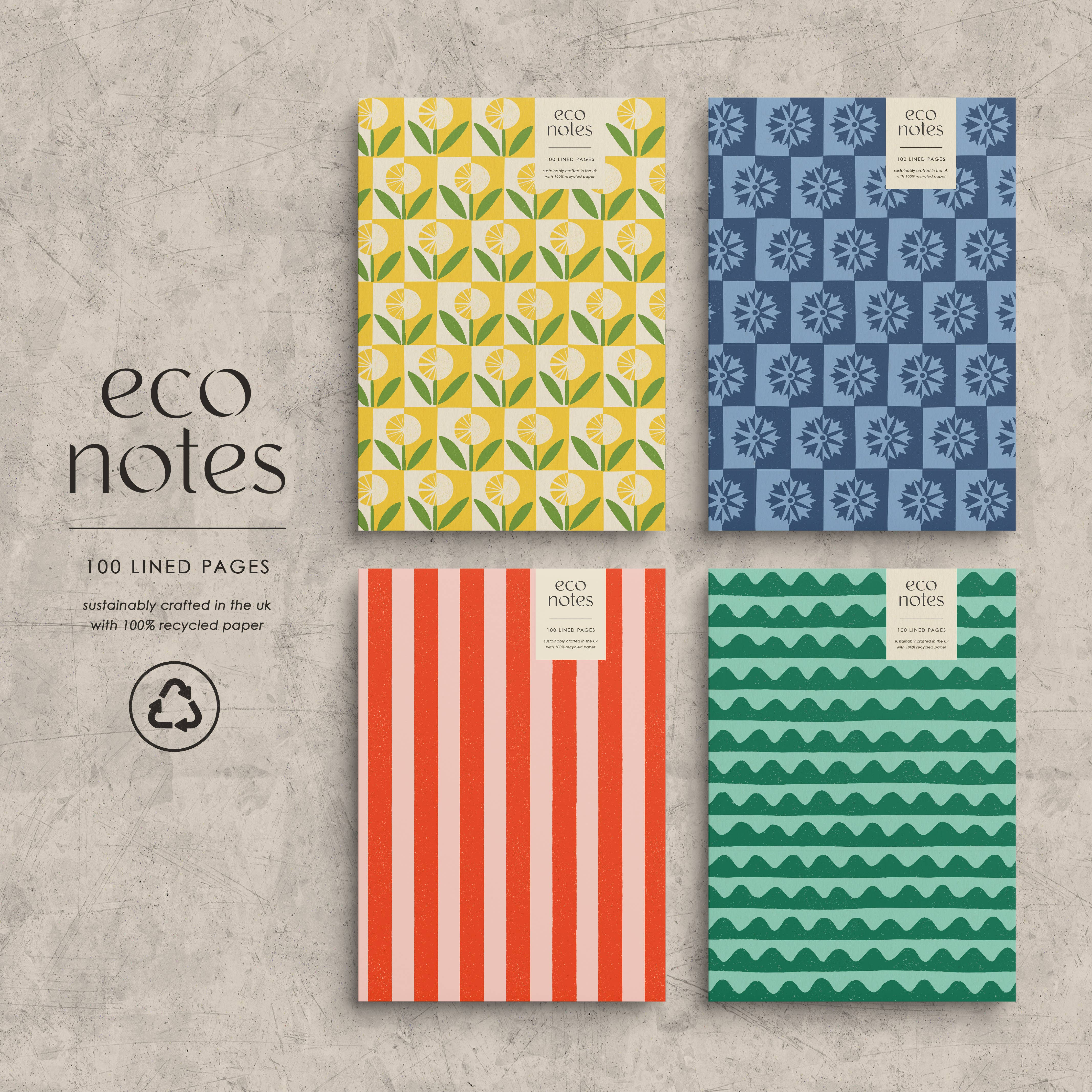 Bird & Co Studio – wholesale Notebook – Dandelion Wildflower Geometric Recycled Notebook - A5 Lined3