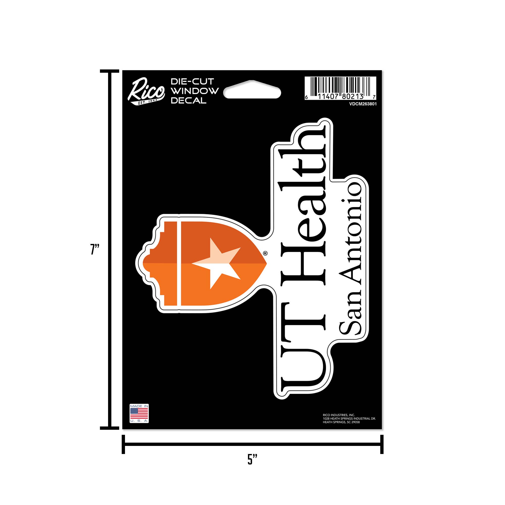 Rico Industries - Wholesale Car Decorative Charm - Unisex - NCAA  UT Health San Antonio  Medium Die Cut Decal5
